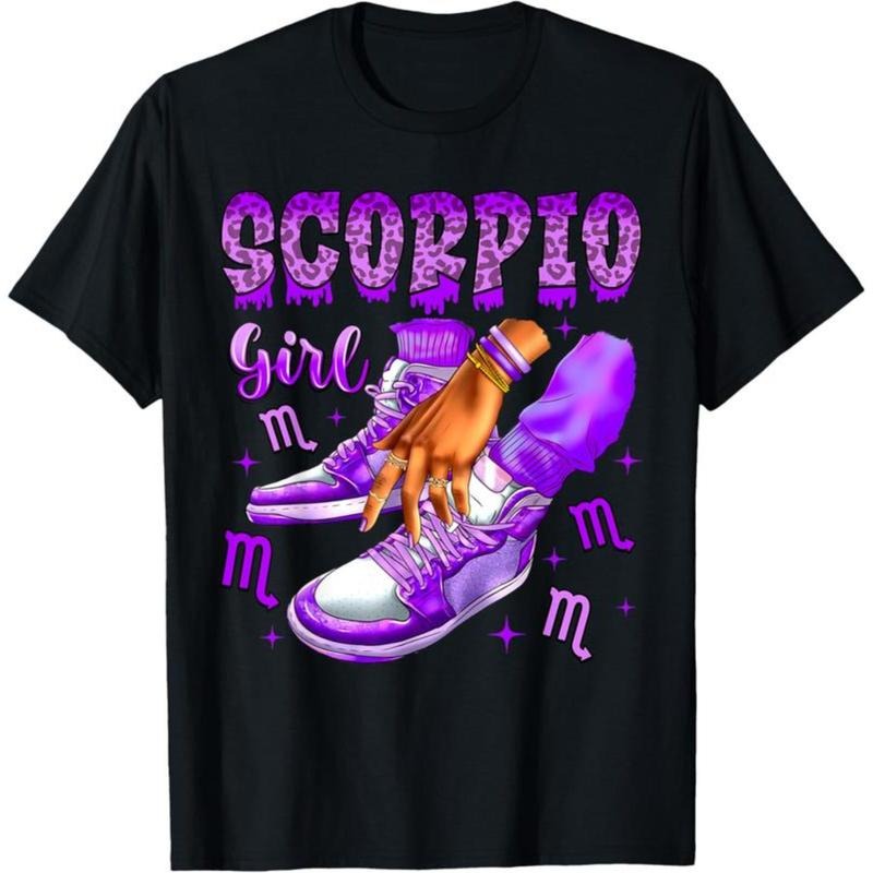 Cotton(pure) Scorpio Girl Birthday Women Sneakers Zodiac Sign T-Shirt Hoodie Sweatshirt | PrintMintTees.com