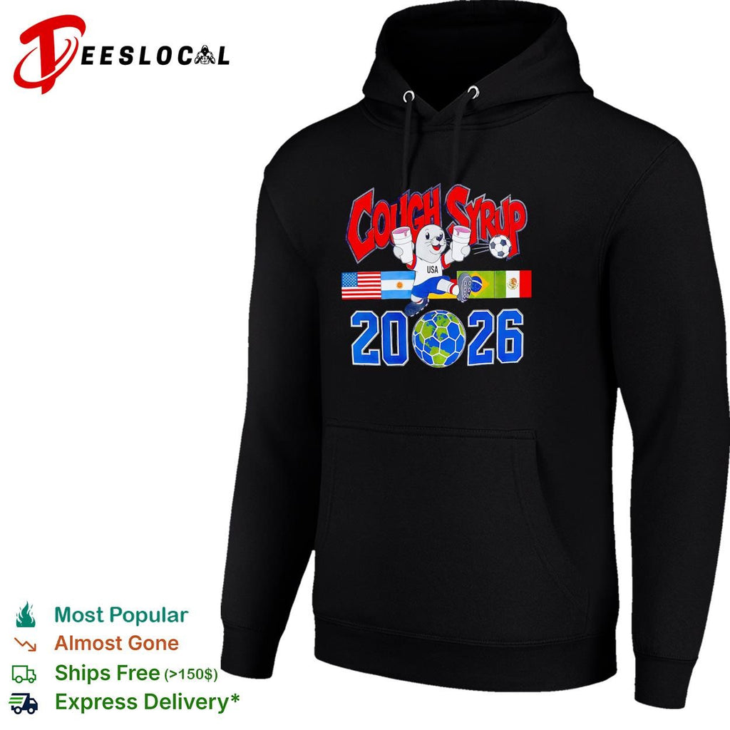 Cough syrup USA mascot soccer ball 2026 World Cup shirt
