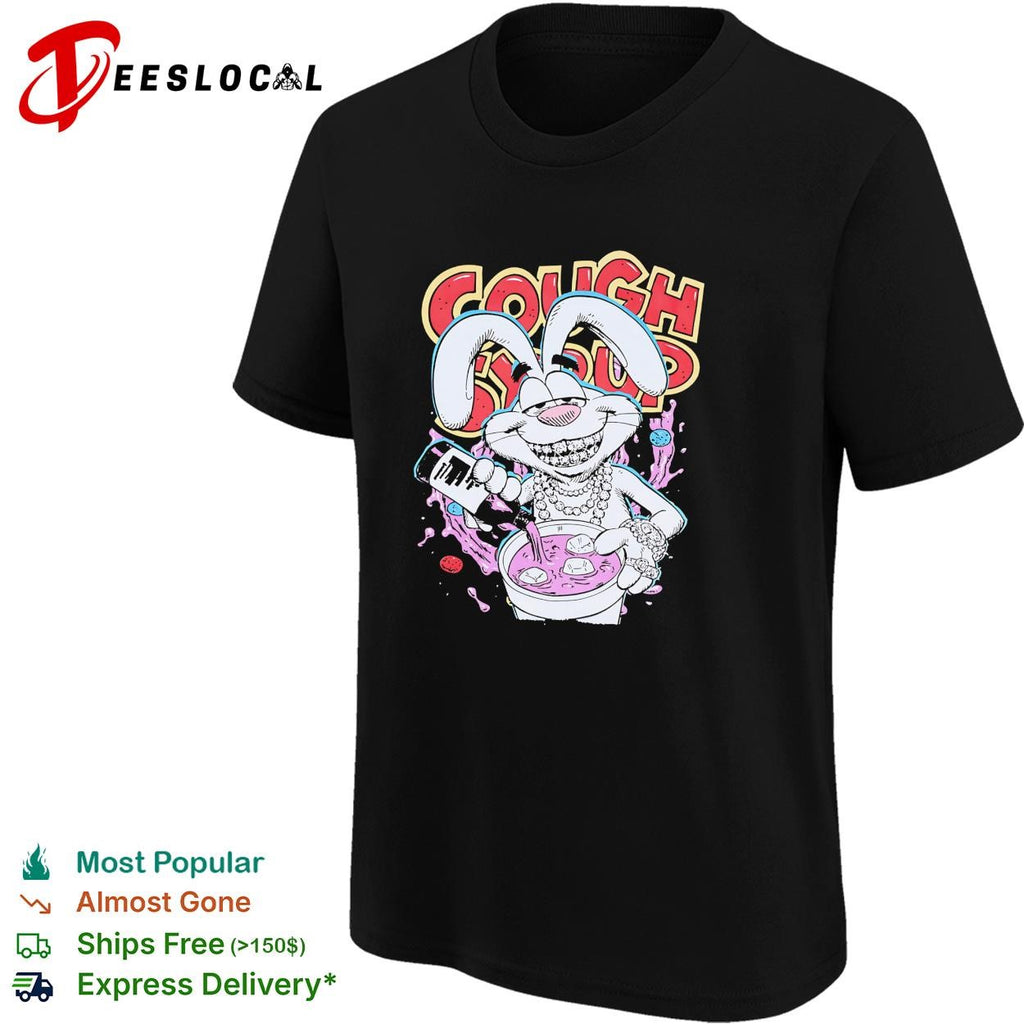 Cough syrup rabbit mascot parody shirt