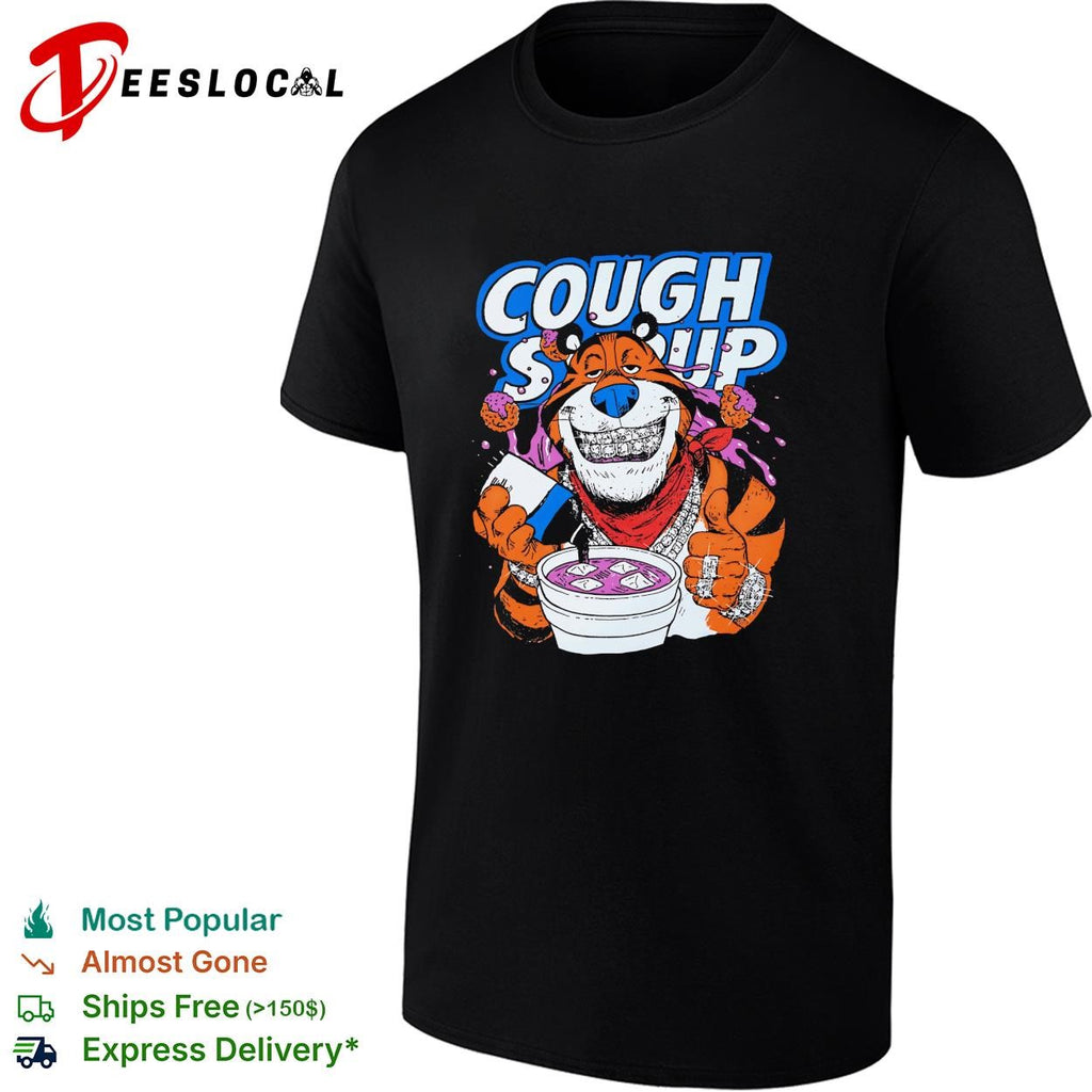Cough syrup tiger mascot parody shirt