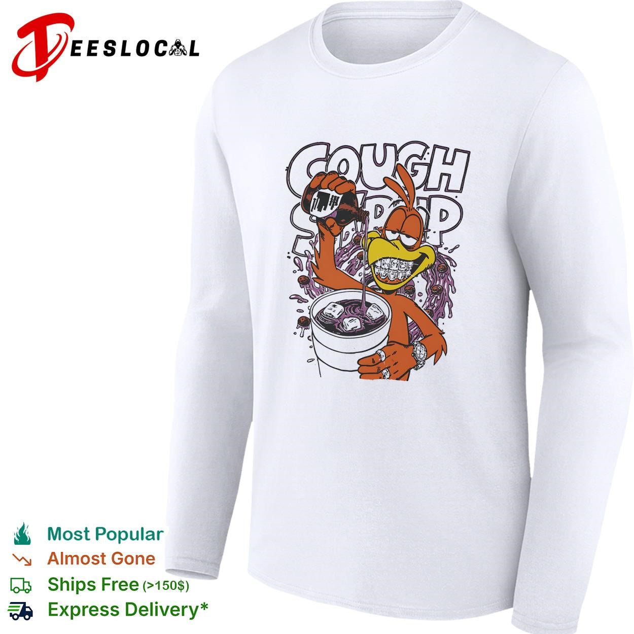Cough syrup toucan mascot parody shirt