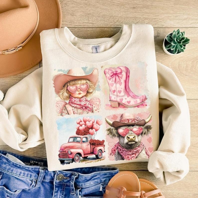 Country Western Valentines Sweatshirt Valentine's Day , Valentines shirt , Howdy Valentines Hoodie | PrintMintTees.com