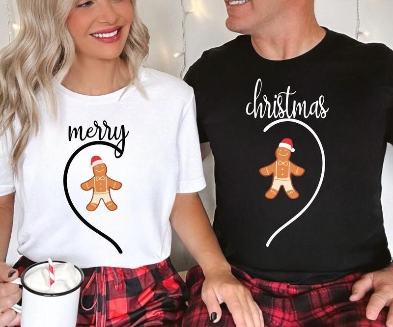 Couple Christmas Matching Shirt, Merry Christmas Couple Shirt, Matching Couple Tee, Christmas Gift, Unisex Short Sleeve...