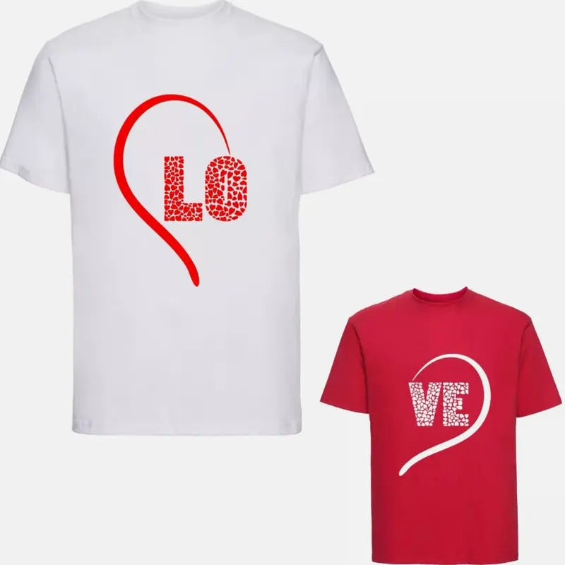 Couples Matching LOVE Hearts Love Lovers Top Shirt Hoodie Sweatshirt