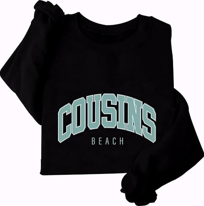 Cousins Beach Sweatshirt Graphic Casual Street Style Fleece Crewneck Pullover Sweatshirt Tops Trendy For Women For Men,...