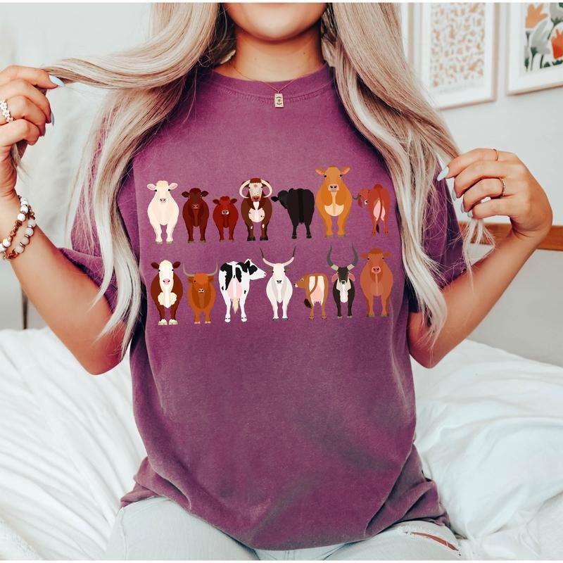 Cow Breeds Farm Animal Lover T-Shirt Hoodie Sweatshirt | PrintMintTees.com