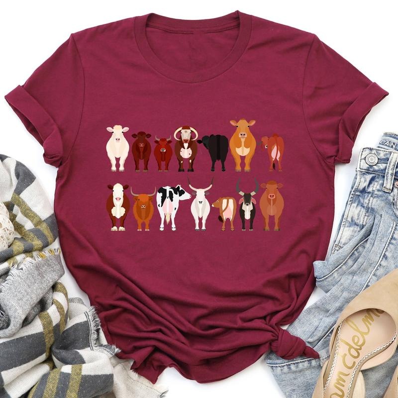 Cow Lovers Super Soft Farm Animal Shirts Illustration Breeds T-Shirts, Hoodie, Sweatshirt