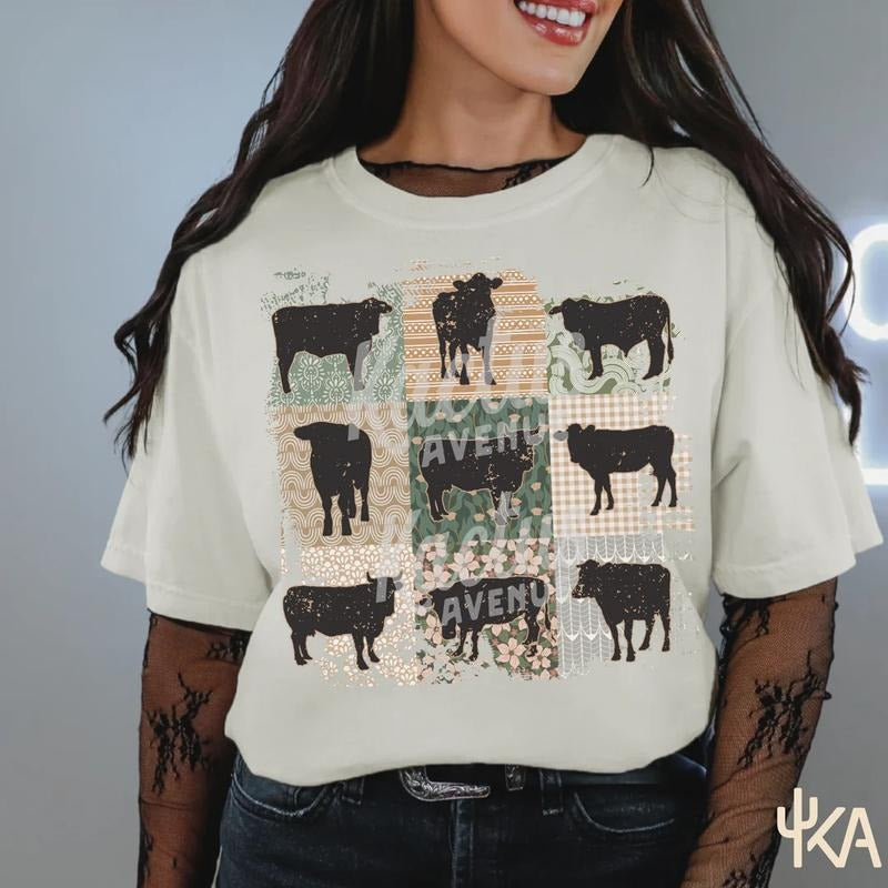 Cow Patterns Cotton Casual T-Shirts, Hoodie, Sweatshirt
