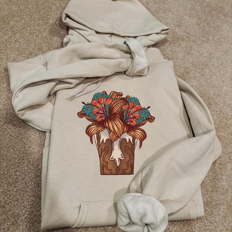 Cowboy Boot Shirt, Western Fall Sweatshirt, western sweatshirts, Western outfits Women , Fall Sweatshirts for Women,...
