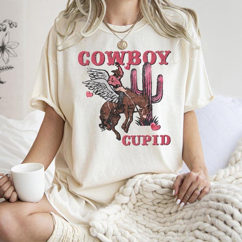 Cowboy Cupid, Horse, Western, Country, Comfort Colors Tshirt, Valentine's Day, Valentine's Day Comfort Colors Tshirt,...