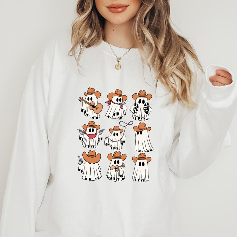 Cowboy Halloween Shirt, Halloween Cute Gift , Halloween Tee, Cowboy Halloween Vibes T-shirt, Cute Gift Shirt Full Color...