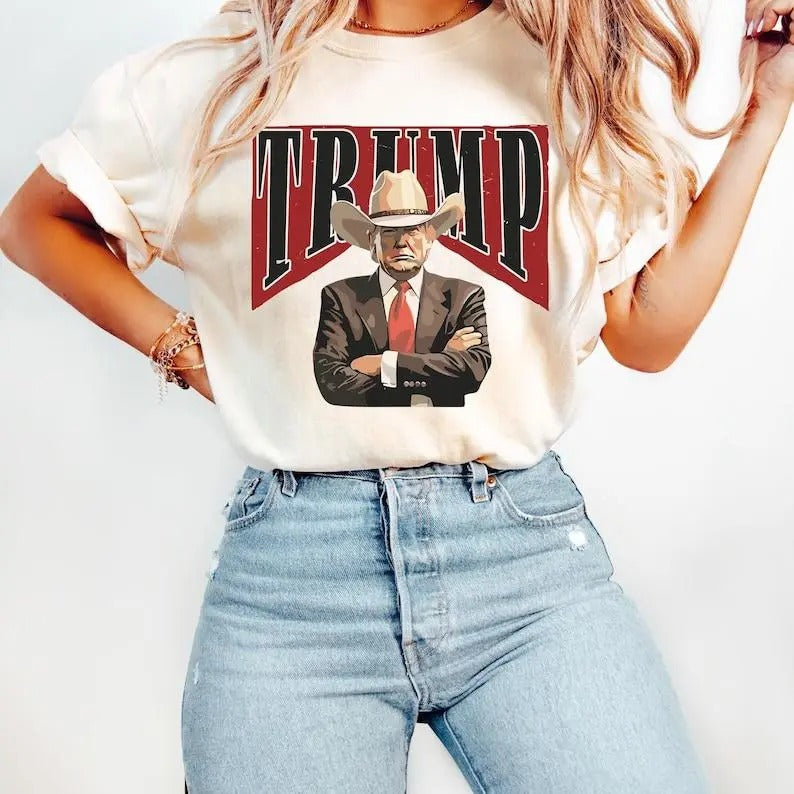 Cowboy Trump Shirt, Western Trump Shirt, Republican Shirt, Trump for President 2024 Shirt, Make America Great Again, MAGA...