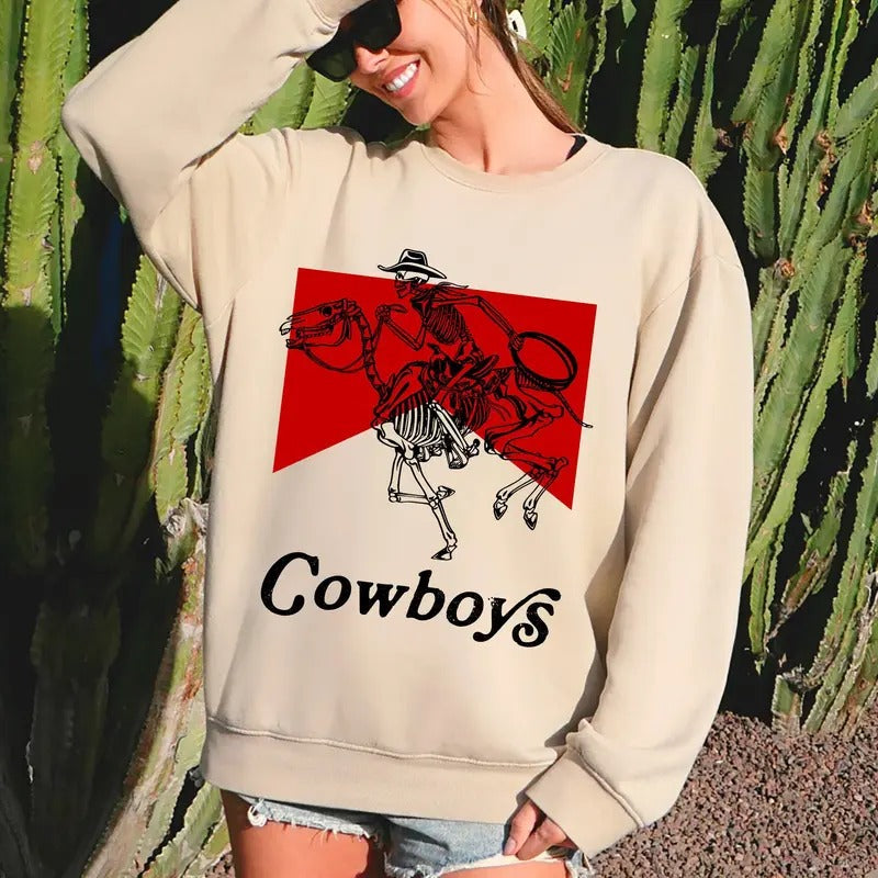 Cowboys, Skeleton, Horse, Western, Country Sweatshirt T-Shirts, Hoodie | PrintMintTees.com