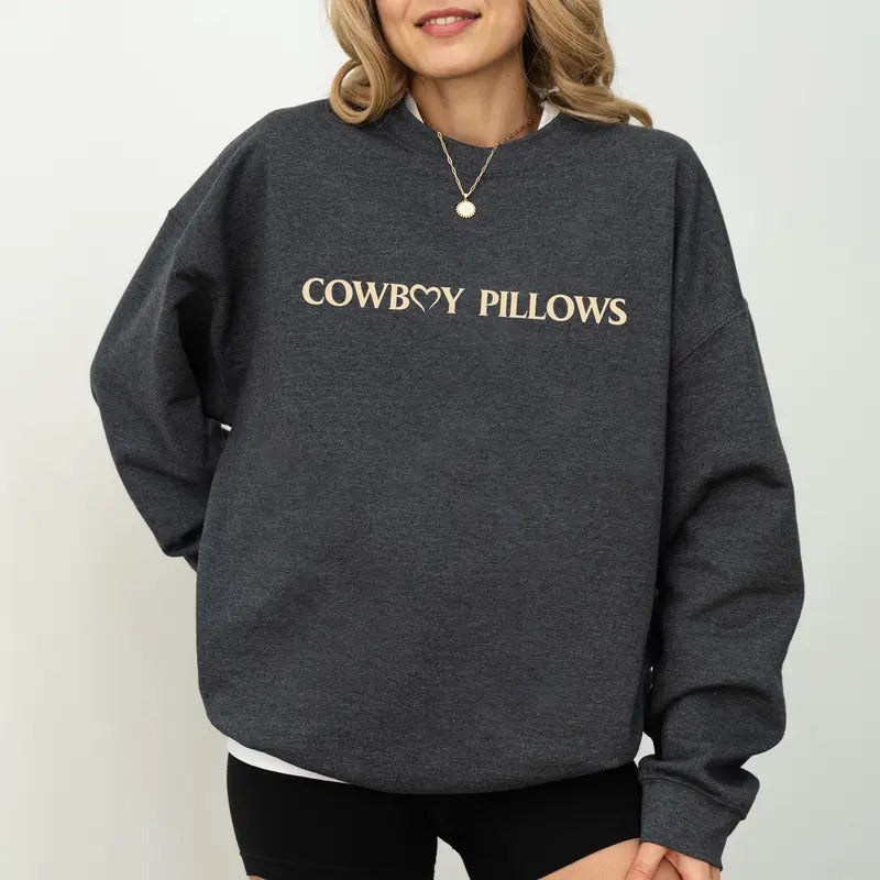 Cowgirl Sweatshirt, Funny Pillows For Cowboy Crewneck, Cowboy's Girlfriend Long Sleeved Pullover, Wifey Western Style...