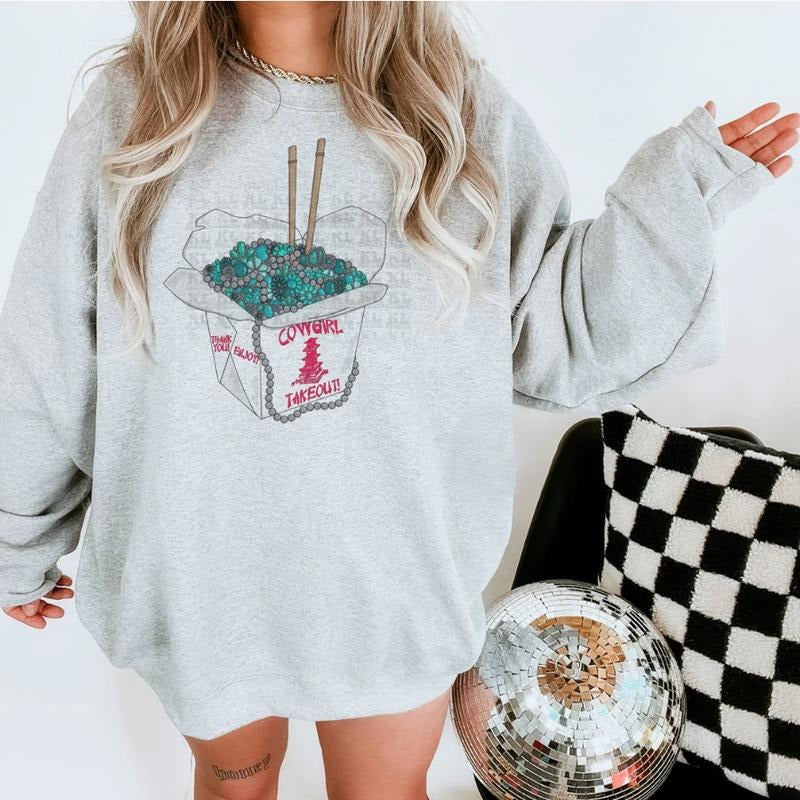 Cowgirl Takeout Western Western Outfits Western Tops Shirt Hoodie Sweatshirt