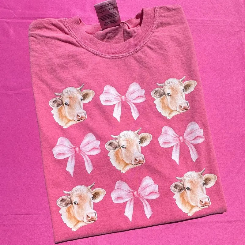 Cows & Bows Coquette Comfort Colors T-Shirt 'NLB' Hoodie, Sweatshirt | PrintMintTees.com
