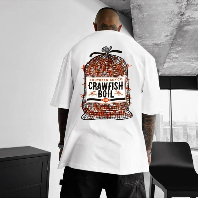 Crawfish Boil Tee, Short Sleeve Southern Food Shirt, Fun Louisiana Seafood Festival Graphic T-Shirt, Summer Event Apparel...