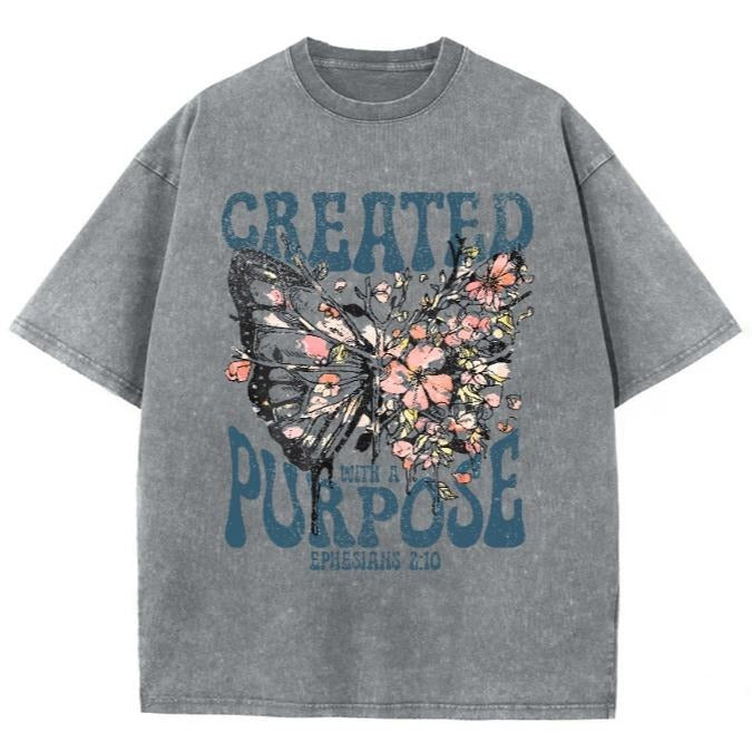 Created Purpose Washed Christian Christian Jesus Vintage 90s Cotton Top Mineral Color T-Shirts, Hoodie, Sweatshirt