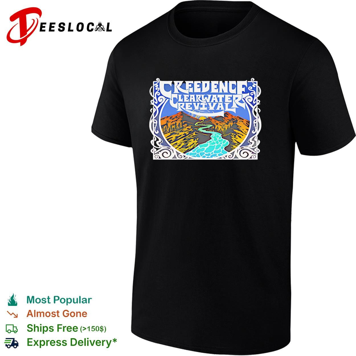 Creedence Clearwater Revival mountain river poster shirt