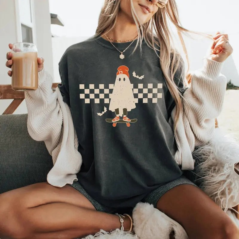 Creep It Real Halloween Shirt Cute Ghost Halloween, Spooky Season Party Shirt Cute Boo Halloween Fan Gift Shirt Hoodie...
