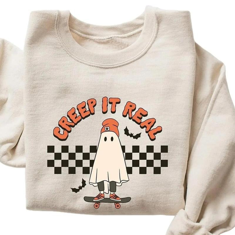 Creep It Real Sweatshirt, Retro Halloween Hoodie, Halloween Costume, Halloween Sweater, Halloween Gifts Shirt
