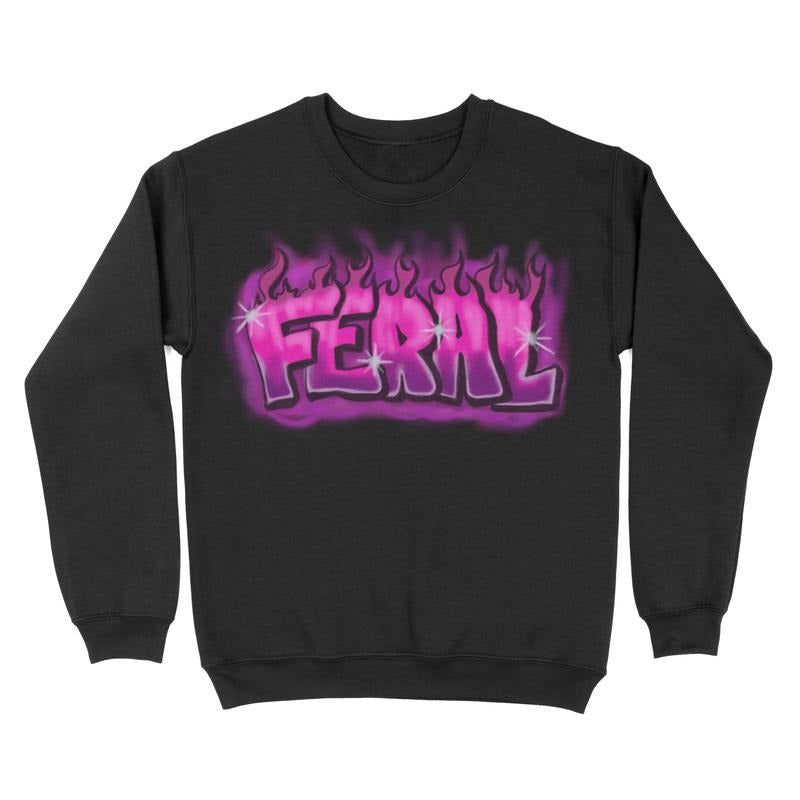 Crewneck Sweatshirt - Feral Air Brush, Halloween, Fall, Spooky Sweatshirt, Gift for Mom Shirt Hoodie | PrintMintTees.com