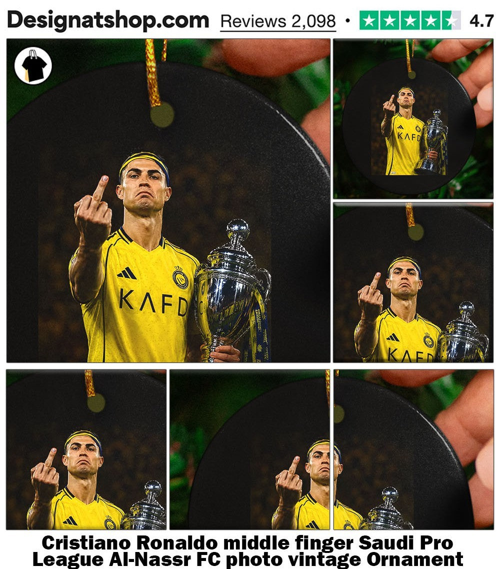 Cristiano Ronaldo middle finger Saudi Pro League Al-Nassr FC photo vintage shirt