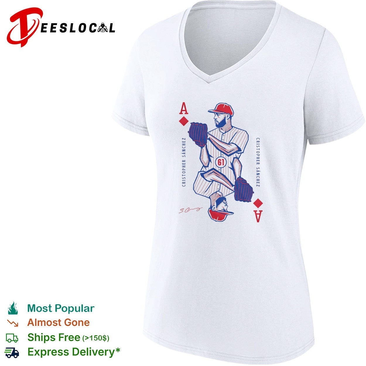 Cristopher Sanchez Philadelphia Phillies MLB Ace of Diamonds Playing Card shirt