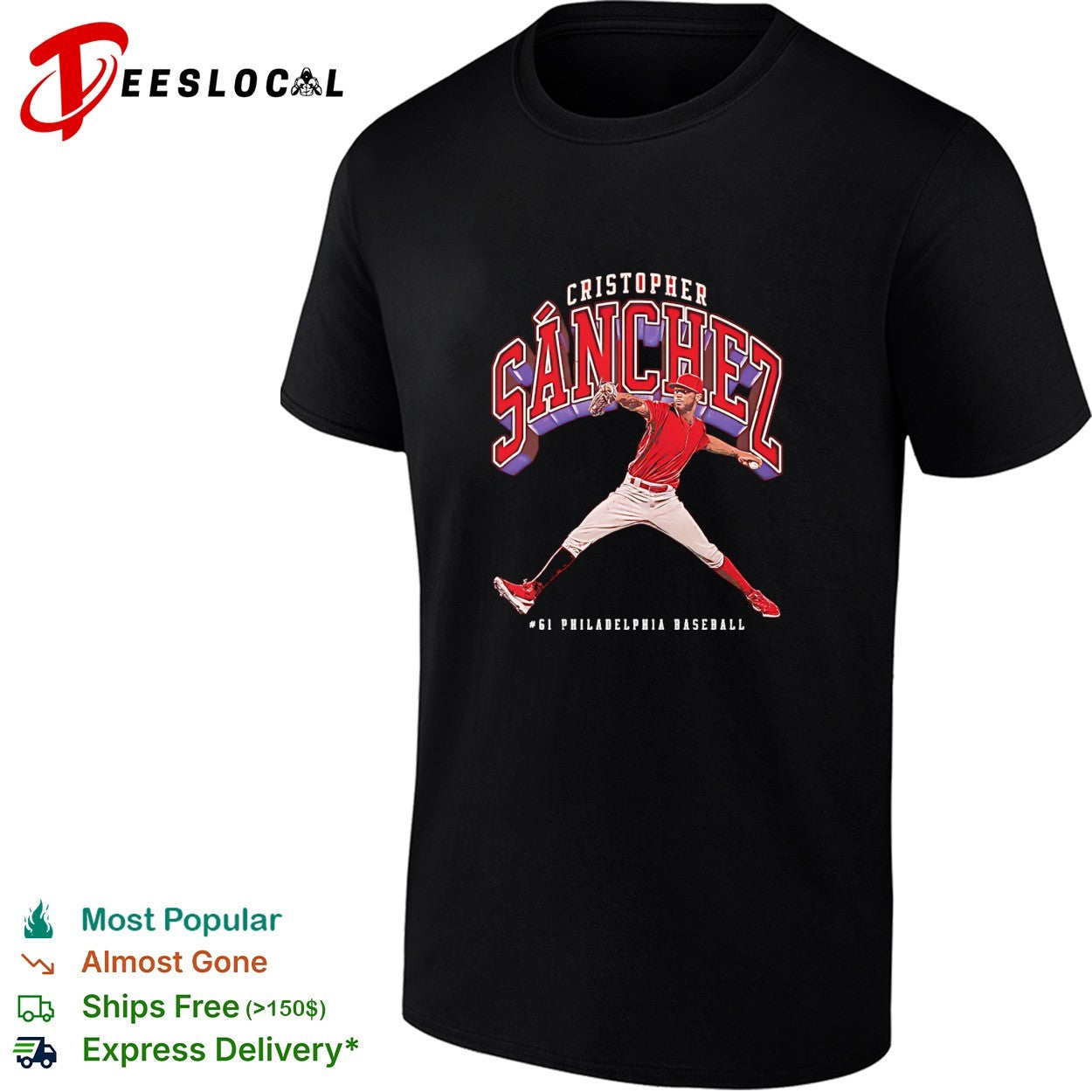 Cristopher Sanchez Philadelphia baseball number 61 shirt