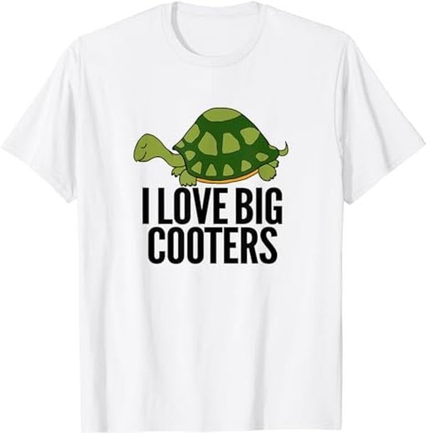 Crude Humor Shirts, Funny Turtle Reptile I Love Big Cooters Crude Humor Gag Gift T-Shirt Menswear Casual Cotton Hoodie...