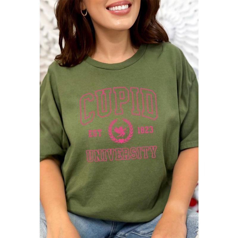 Cupid University Short Sleeve Relaxed Fit T-Shirt Hoodie Sweatshirt | PrintMintTees.com