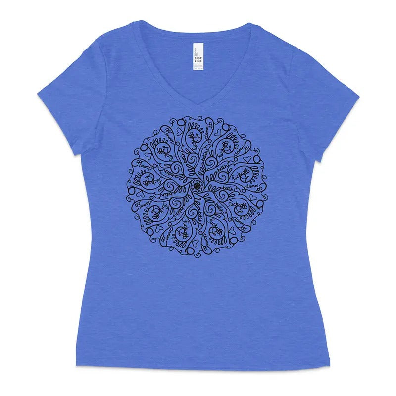 Curse Word Mandala Women's V-Neck TShirt (Ladies Fit) Hoodie Sweatshirt | PrintMintTees.com