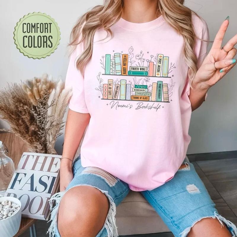 Custom Bookshelf Shirt Book Lover Shirt Personalized Bookshelf Bookish Book Club Reader Shirt T-Shirts, Hoodie, Sweatshirt