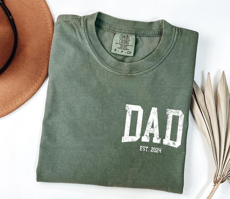 Custom Dad Shirt, Retro Dad Graphic Tee, Cute Fathers Day Gift, Christmas Gift For Dad, New Dad Shirt, Custom Dad Est...