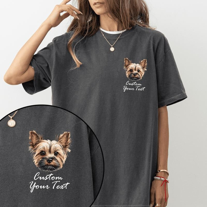 Custom Dog Face Comfort Colors Shirt, Personalized Pet Graphic Tee, Name Custom Dog Unhinged Tees, Dog Lover Shirt, Gifts...
