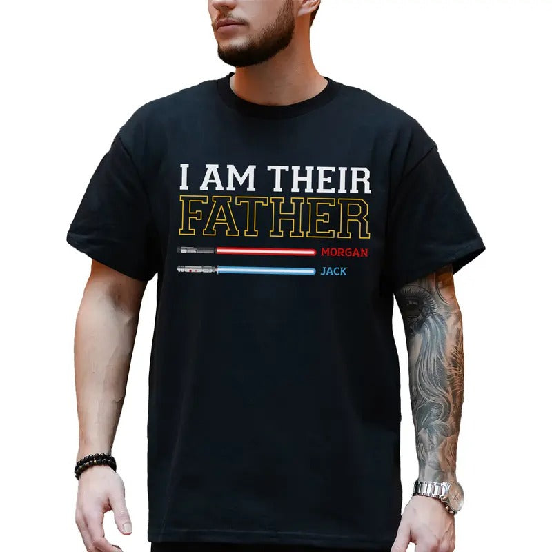Custom Kids Name Shirt for Daddy, I Am Their Father T-shirt, Birthday Gifts for Dad Papa