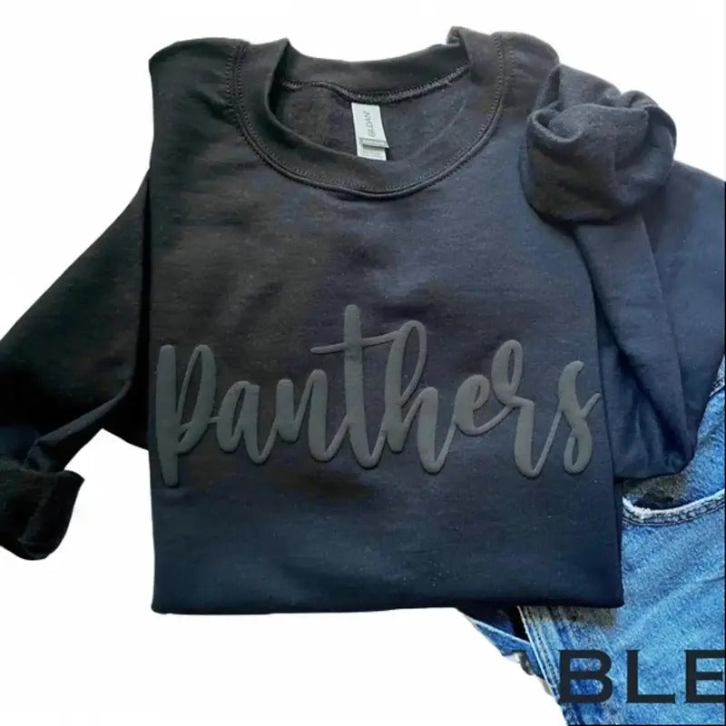 Custom Name Puff Print Crewneck Sweatshirt, Hoodie, T-shirt | PrintMintTees.com