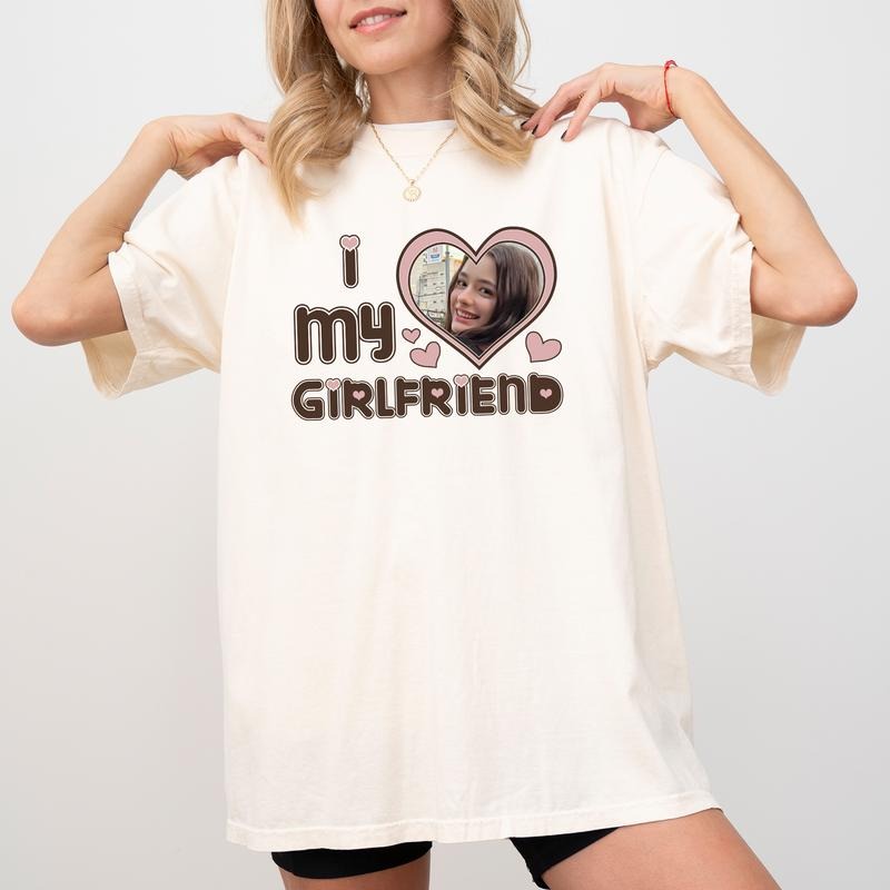 Custom Photo I Love My Girlfriend Shirt Comfort Color I Love My Boyfriend I Heart My Wife Top Him Soft Cotton T-Shirts, Hoodie, Sweatshirt