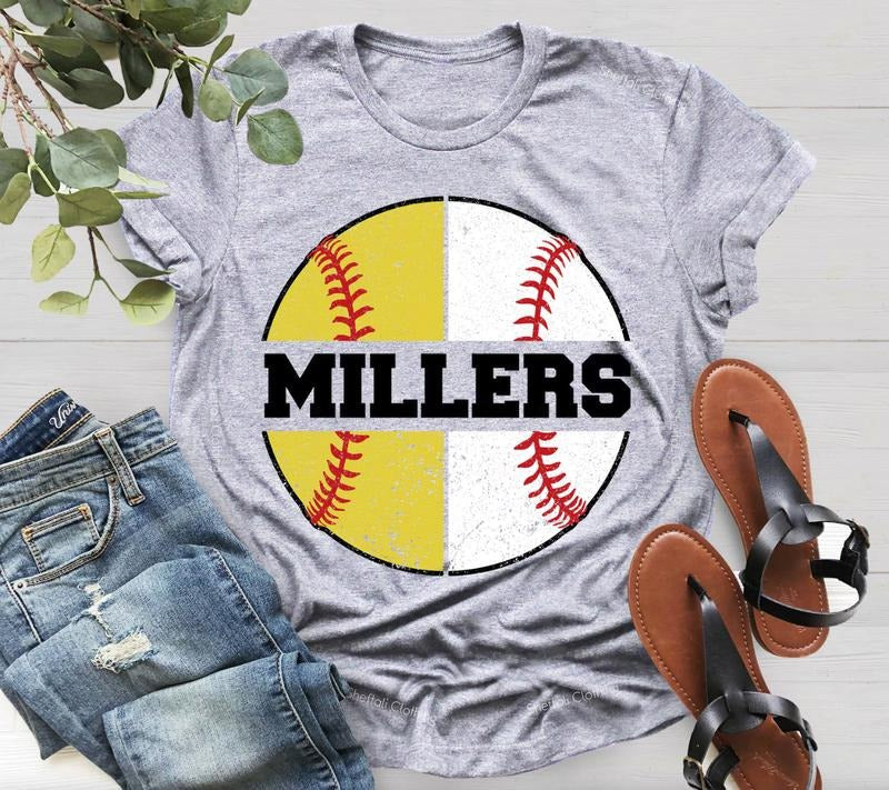 Custom Softball and Baseball Shirt, Personalized Mom Baseball Shirt, Mom of Both, Mom Softball Shirt, Mom of Both Sports...