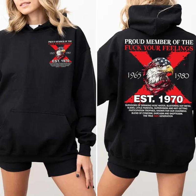 Custom Year Generation X Eagle Hoodie New Version, Fafo Generation, Raised on Hose Water and Neglect, 100% Cotton,...
