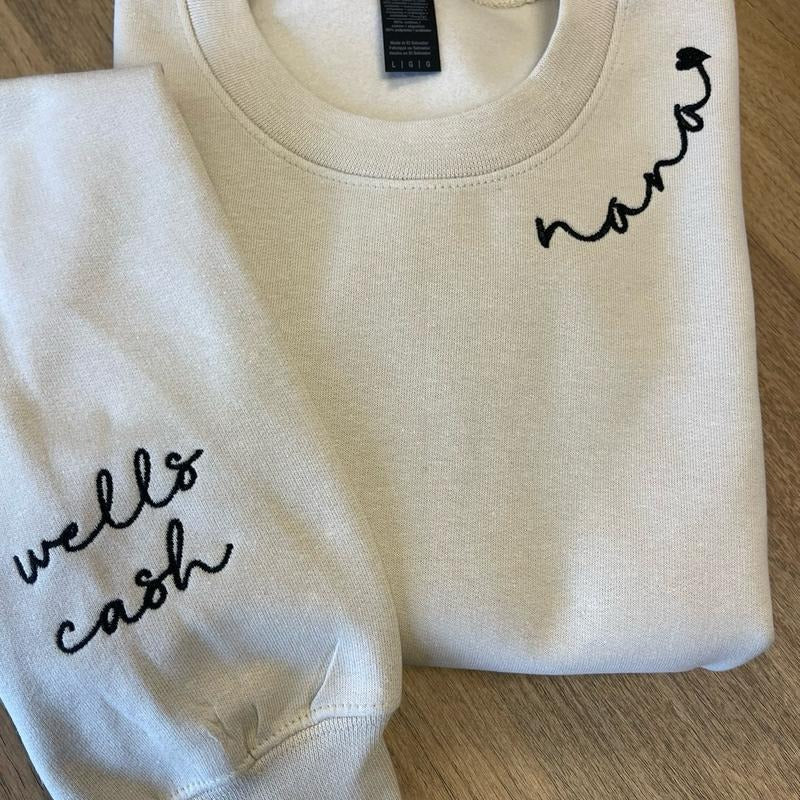 Custom embroidered neckline sweatshirt T-Shirts, Hoodie | PrintMintTees.com