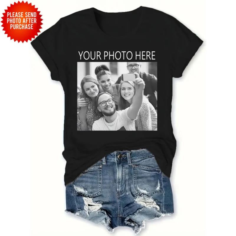 Customizable Photo Print T-Shirt for Women
