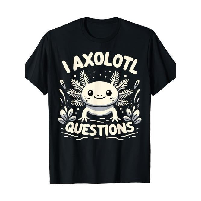 Cute Blue Axolotl Kawaii Funny I Axolotl Questions T-Shirt Made in USA Hoodie Sweatshirt | PrintMintTees.com