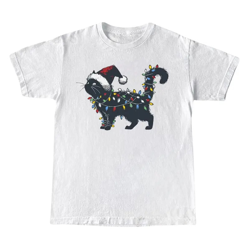 Cute Cat Christmas Shirt, Funny Christmas Shirt, Cat Lover Christmas Gift Hoodie Sweatshirt | PrintMintTees.com