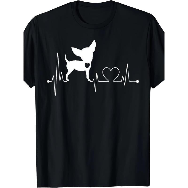 Cute Chihuahua Dog Heartbeat Tshirt For Men Men's Kids T-Shirt  made in usa Hoodie Sweatshirt | PrintMintTees.com