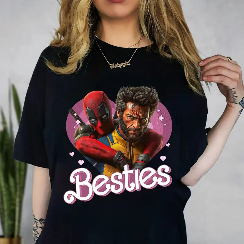 Cute D.pool and W.verine Besties Forever Shirt, D.pool 3 Shirt, Superhero Best Friends Shirt, Men's and Womens Hoodie...