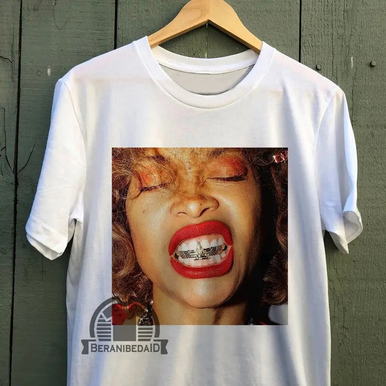 Cute Erykah Badu 90's Figure Pattern T-Shirt, Short Sleeve, Regular Sleeve Type, Crew Neck, Casual, Party, Summer Medium...