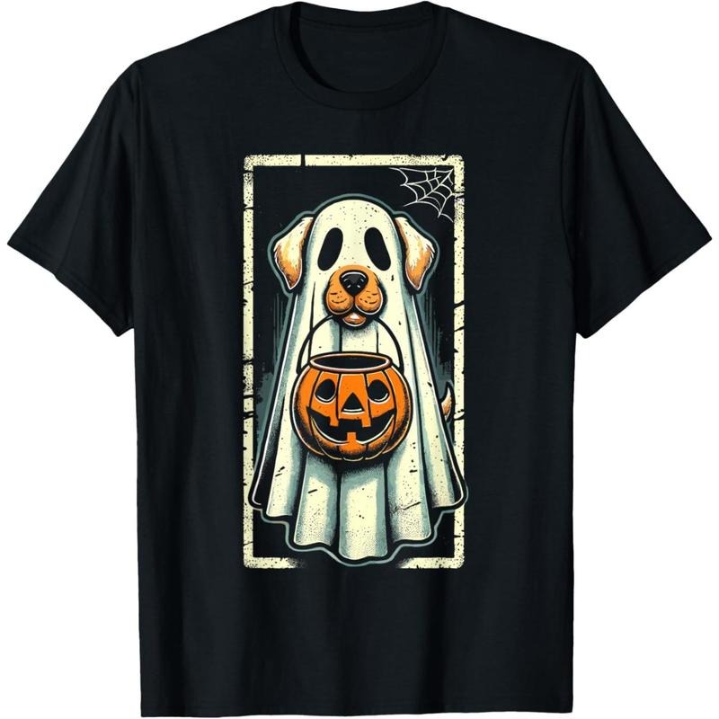Cute Ghost Dog Men Women Kids Halloween Funny Ghost T-Shirt .made in usa Hoodie Sweatshirt | PrintMintTees.com