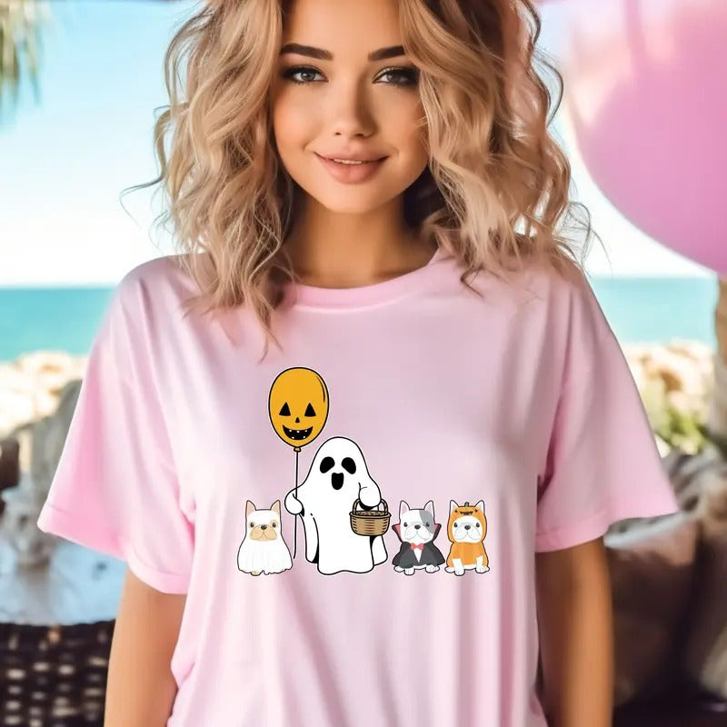 Cute Ghost French Bulldog Custom Colors Tee shirt Hoodie, Sweatshirt | PrintMintTees.com