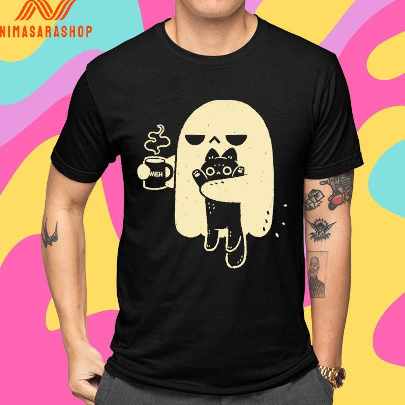 Cute Ghost Holding Cat Shirts